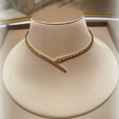 [⭐Hildren Jewelry]NEW！SERPENT DIAMOND NECKLACE