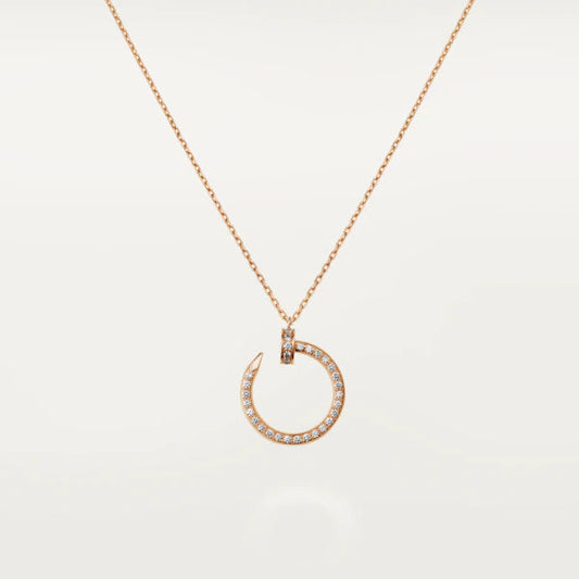 [⭐Hildren Jewelry]JUSTE NECKLACE PINK GOLD DIAMONDS