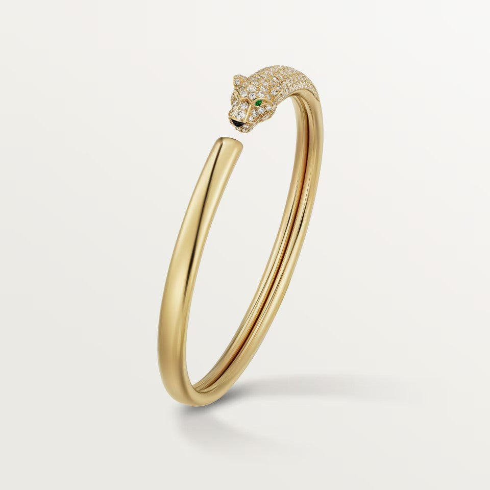 [⭐Hildren Jewelry]PANTHERE HALF DIAMOND OPEN BRACELET