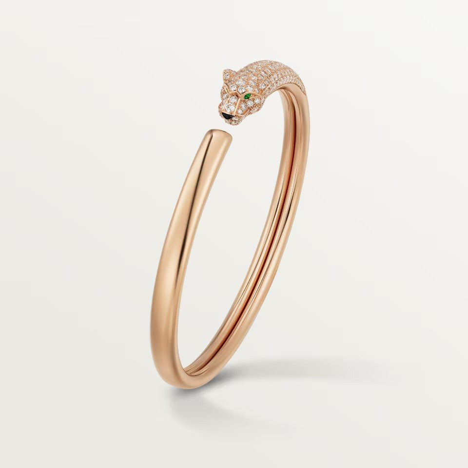 [⭐Hildren Jewelry]PANTHERE HALF DIAMOND OPEN BRACELET