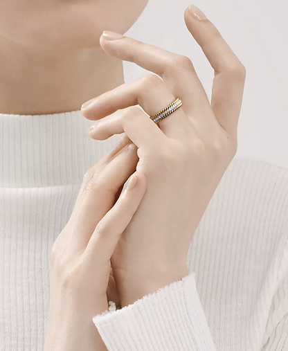 [Hildren Jewelry]ROPE TWO-ROW GOLD DIAMOND RING