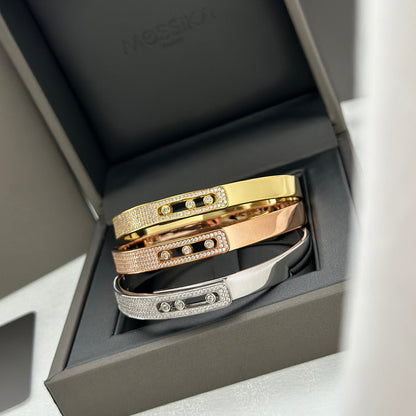 [⭐Hildren Jewelry]Move Noa Rose Gold Pavé Diamond Bangle Bracelet