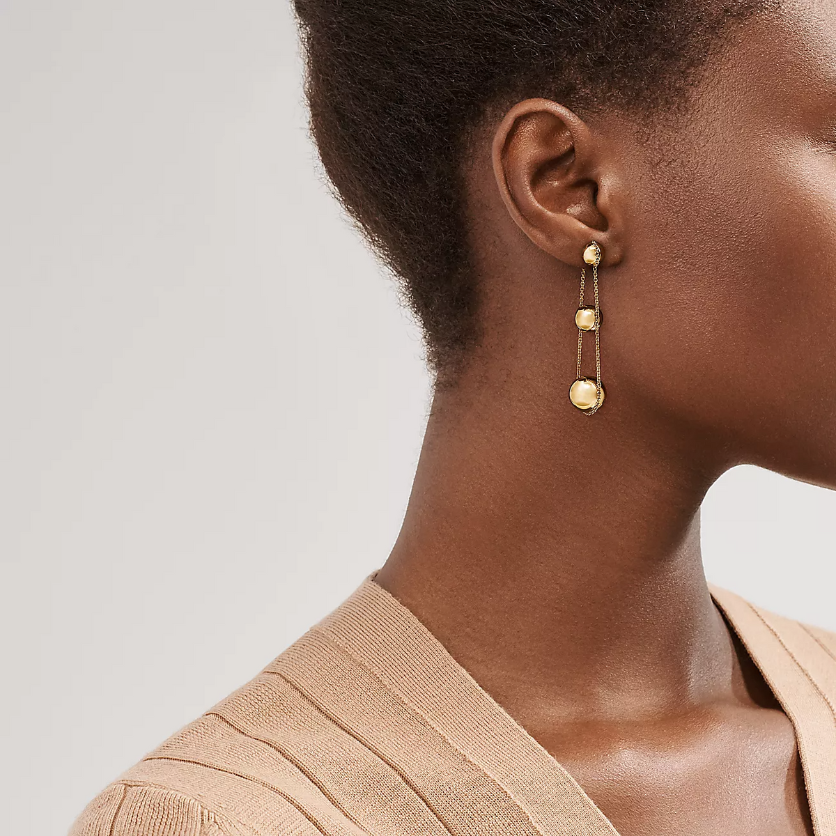 [Hildren Jewelry]TRIPLE DROP GOLD EARRINGS