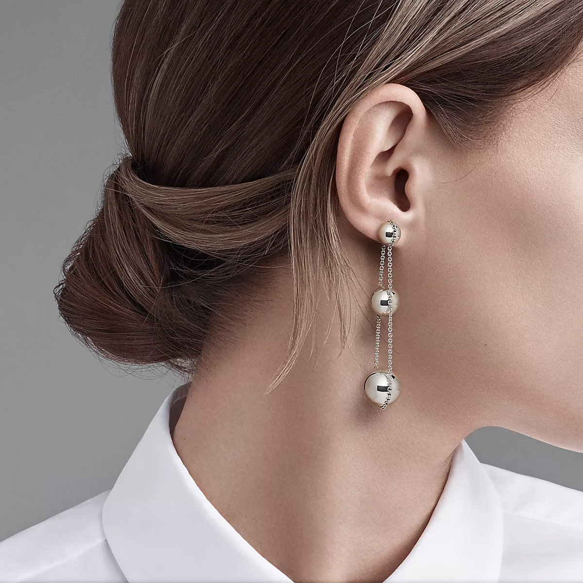 [Hildren Jewelry]TRIPLE DROP SILVER EARRINGS