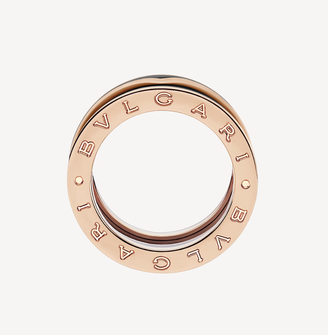 [⭐Hildren Jewelry]ZERO 1 TWO-BAND WITH MATTE BLACK CERAMIC PINK GOLD RING