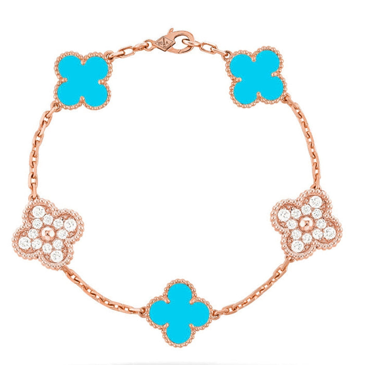 [⭐Hildren Jewelry] CLOVER 5 MOTIF TURQUOISE BRACELET COLLECTION