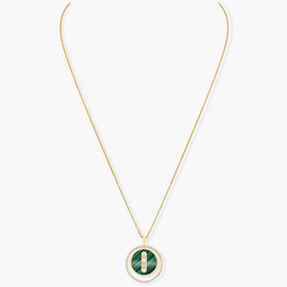 [⭐Hildren Jewelry]Demo MOVE 3 DIAMOND MALACHITE GOLD DIAMOND NECKLACE