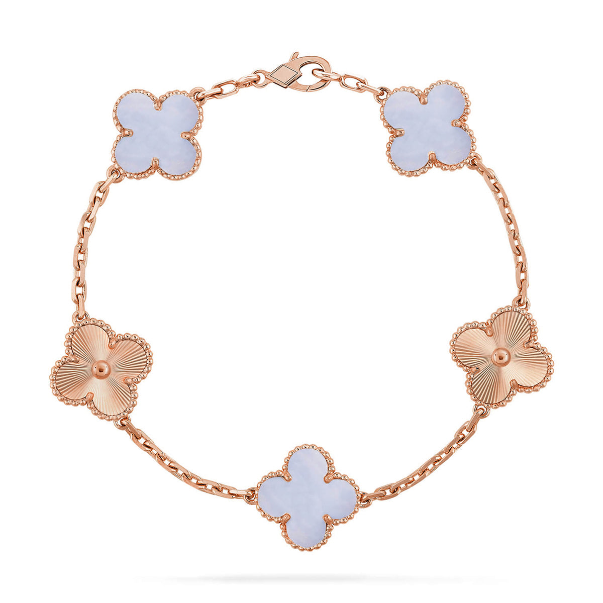 [⭐Hildren Jewelry] CLOVER 5 MOTIF PURPLE CHALCEDONY BRACELET COLLECTION
