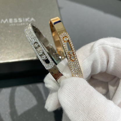 [⭐Hildren Jewelry]Move Noa Rose Gold Pavé Diamond Bangle Bracelet