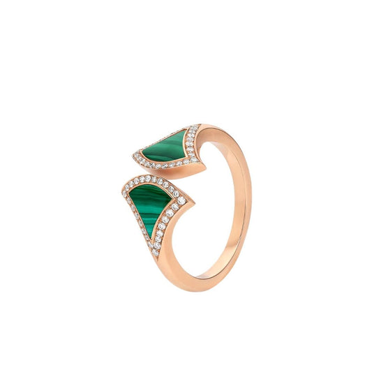 [⭐Hildren Jewelry]DREAM MALACHITE DIAMOND OPEN RING