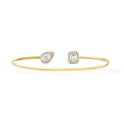 [⭐Hildren Jewelry]JONC FLEX MY TWIN TOI & MOI SILVER DIAMOND BRACELET