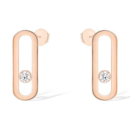 [⭐Hildren Jewelry]MOVE UNO SMALL 1 DIAMOND EARRINGS