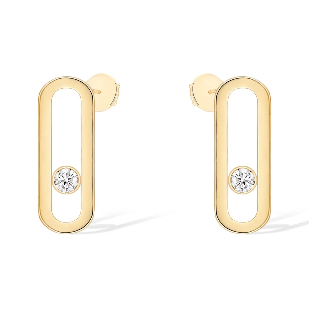 [⭐Hildren Jewelry]MOVE UNO SMALL 1 DIAMOND EARRINGS