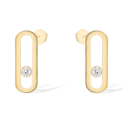 [⭐Hildren Jewelry]MOVE UNO SMALL 1 DIAMOND EARRINGS