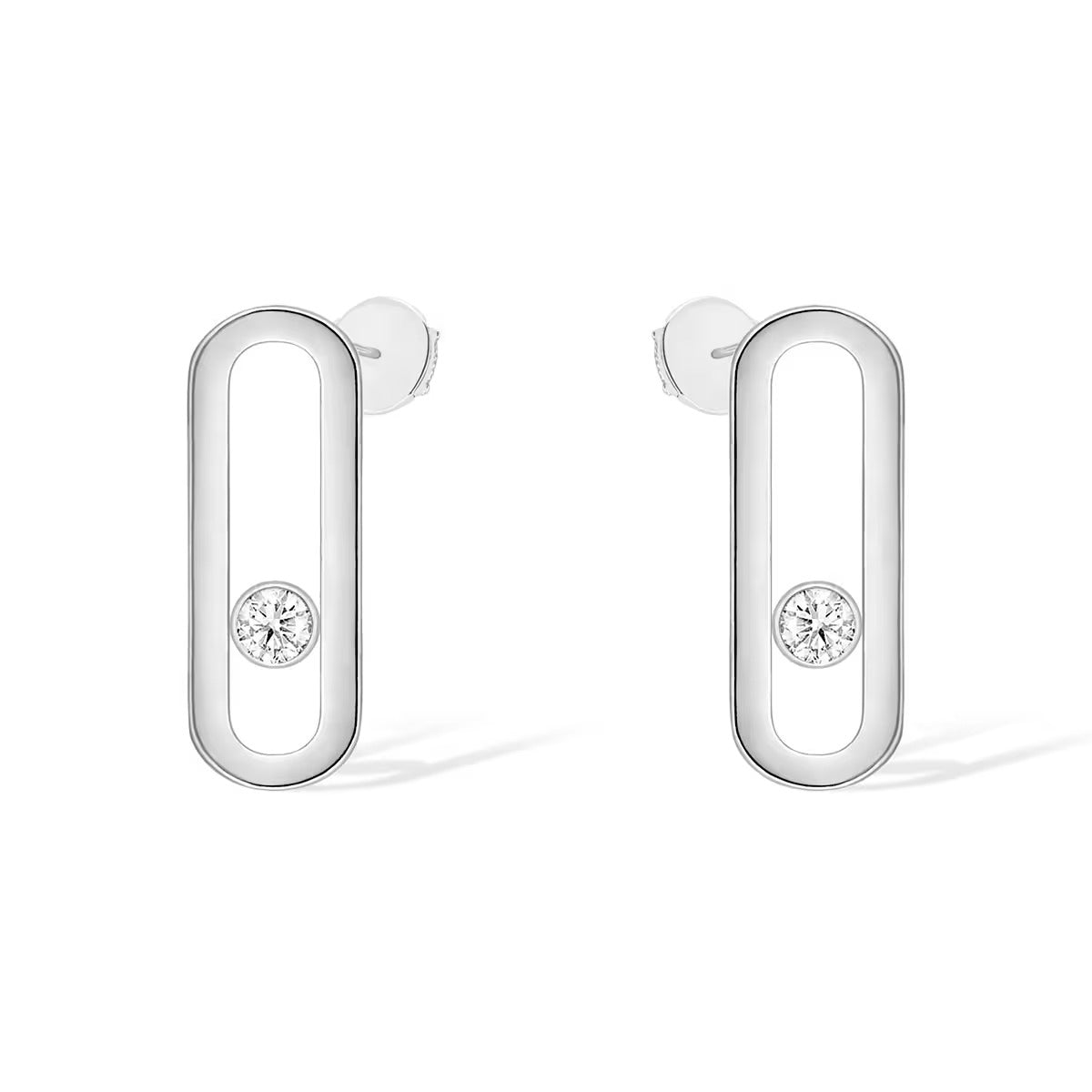 [⭐Hildren Jewelry]MOVE UNO SMALL 1 DIAMOND EARRINGS
