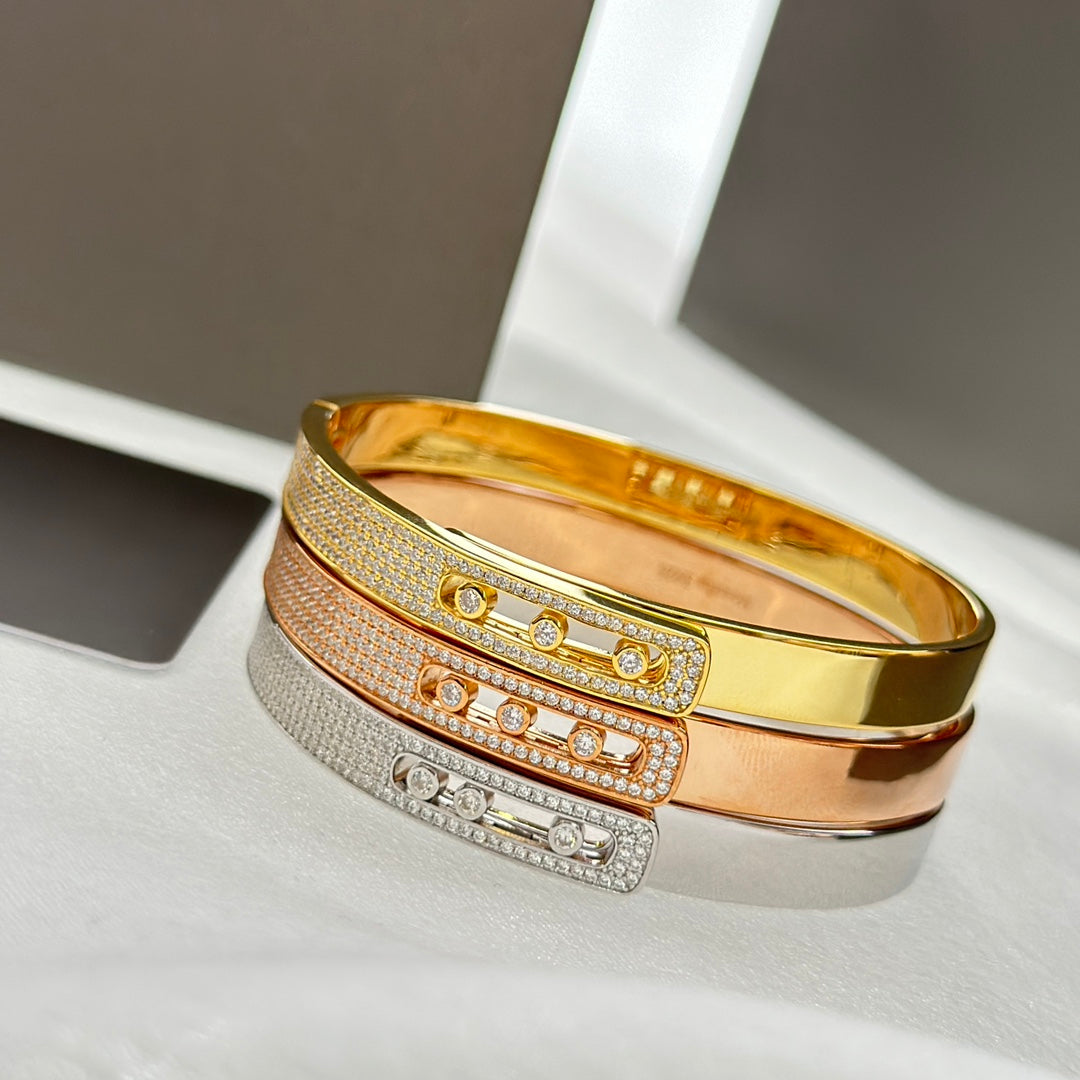 [⭐Hildren Jewelry]Move Noa Rose Gold Pavé Diamond Bangle Bracelet
