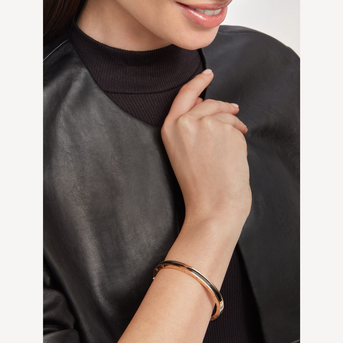 [⭐Hildren Jewelry]ZERO 1 PINK GOLD WITH BLACK CERAMIC BRACELET