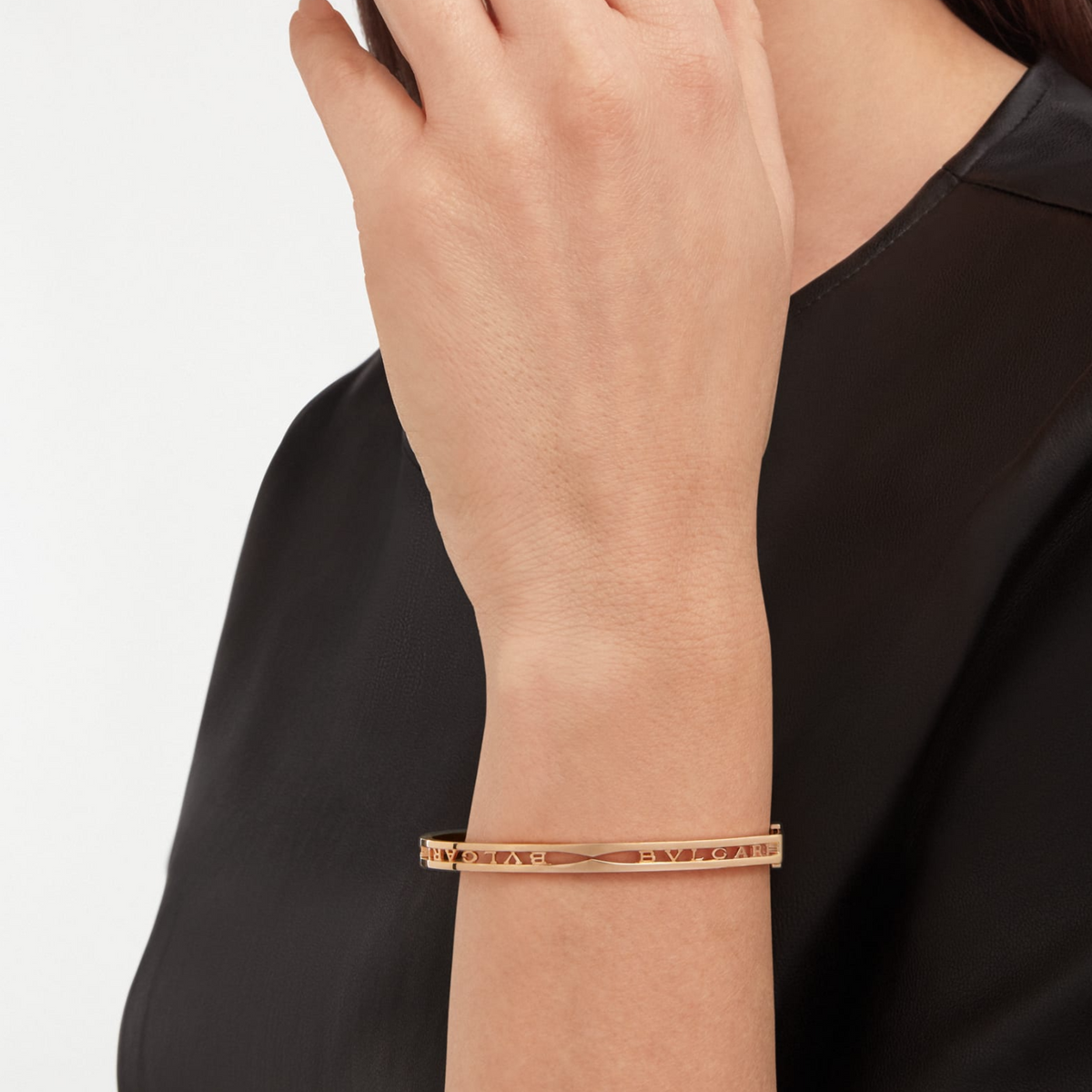 [⭐Hildren Jewelry]ZERO 1 SPIRAL LOGO PINK GOLD BRACELET
