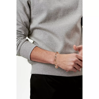[Hildren Jewelry]HARDWEAR LARGE LINK PINK GOLD PAVED DIAMOND BRACELET
