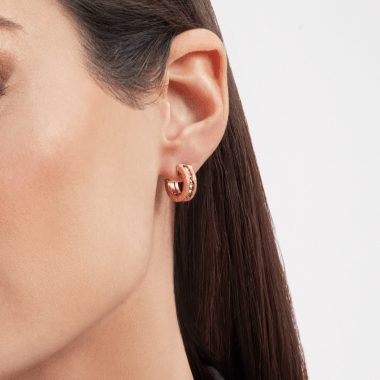 [⭐Hildren Jewelry]ZERO 1 ROCK GOLD EARRINGS WITH STUDDED SPIRAL AND PAVED DIAMONDS