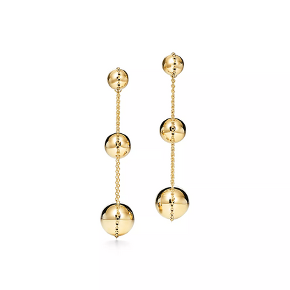 [Hildren Jewelry]TRIPLE DROP GOLD EARRINGS