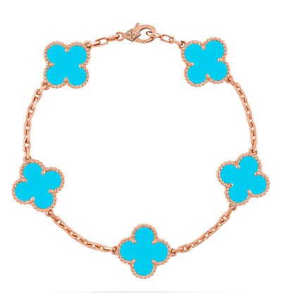[⭐Hildren Jewelry] CLOVER 5 MOTIF TURQUOISE BRACELET COLLECTION