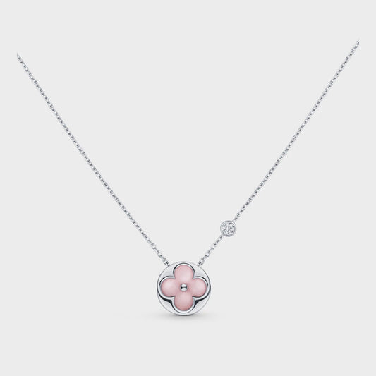 [⭐Hildren Jewelry]SUN MOTIF PINK MOP SILVER BRACELET