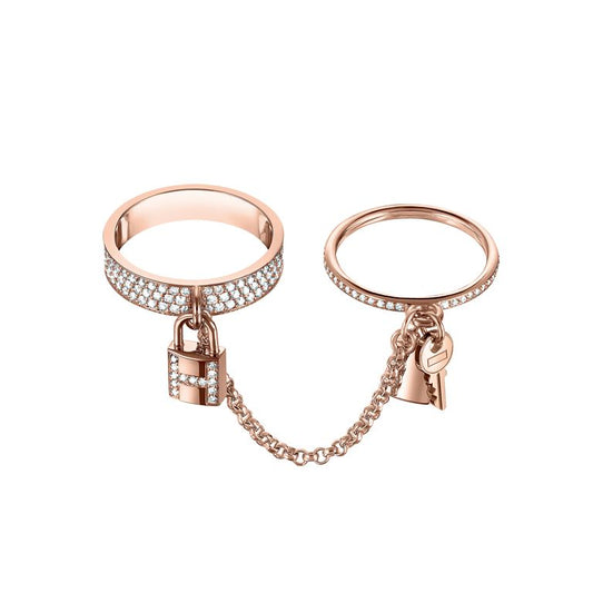 [⭐Hildren Jewelry]HM KELLY CLOCHETTE DOUBLE RING IN  WITH DIAMONDS