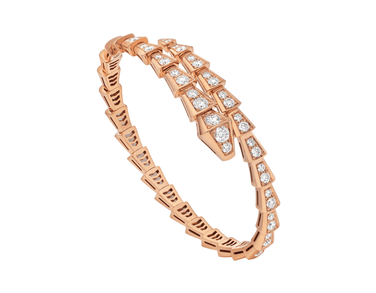 [⭐Hildren Jewelry]SERPENTI BRACELET 6.8MM PINK GOLD DIAMOND
