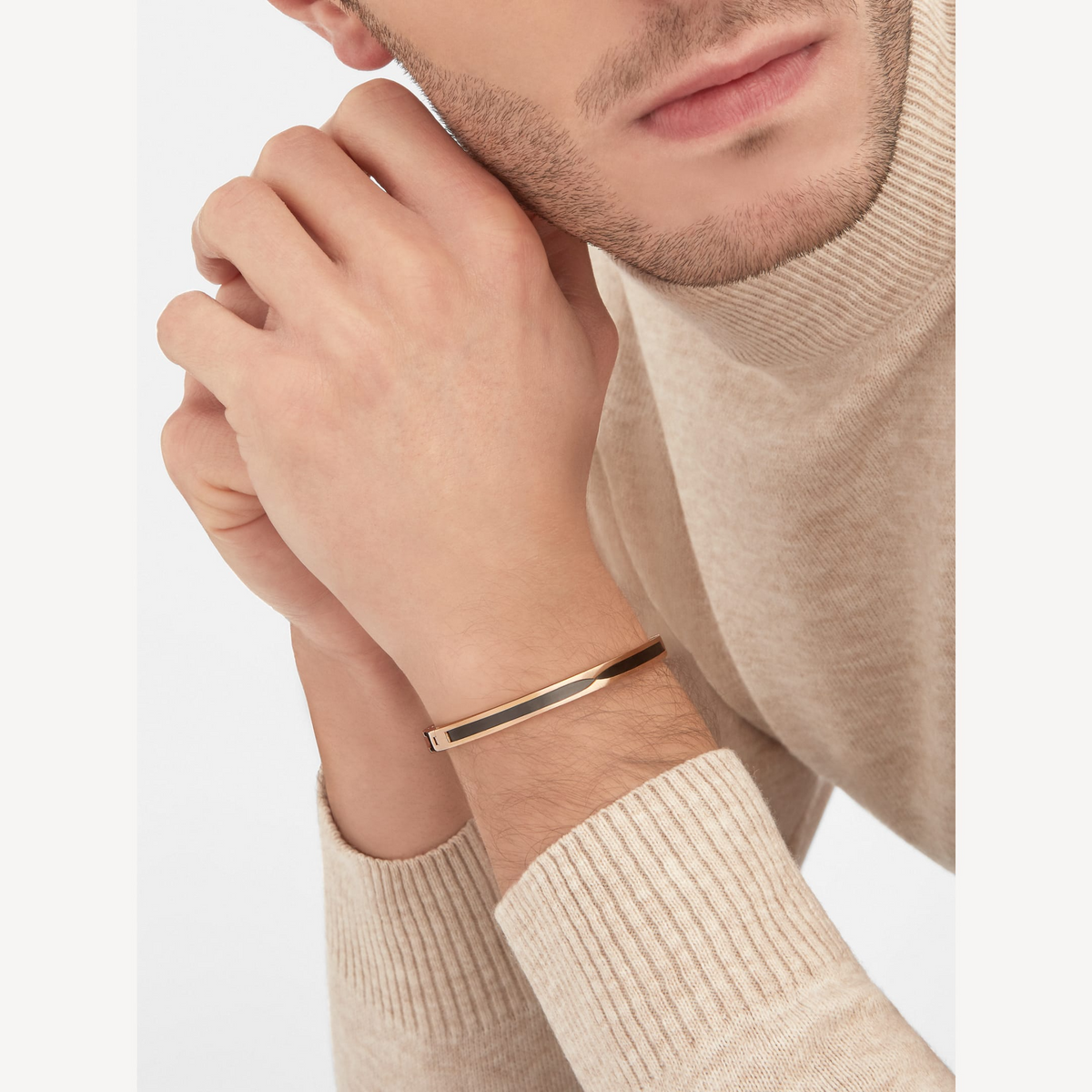 [⭐Hildren Jewelry]ZERO 1 PINK GOLD WITH BLACK CERAMIC BRACELET
