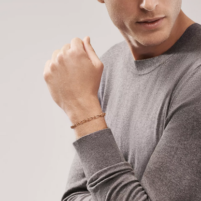[Hildren Jewelry]HARDWEAR SMALL LINK 26 MOTIF PINK GOLD BRACELET