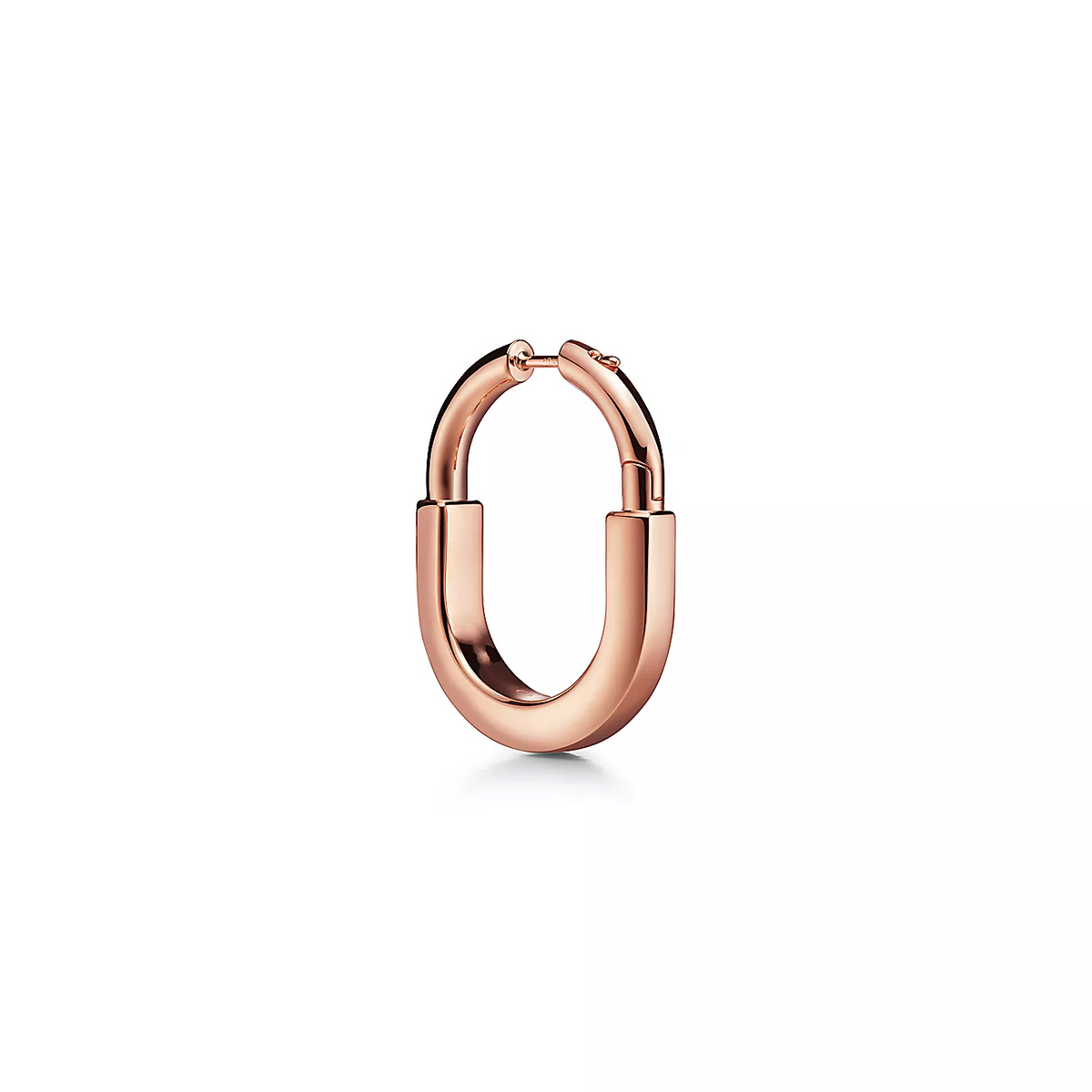 [Hildren Jewelry]LOCK MEDIUM PINK DIAMOND PINK GOLD EARRINGS