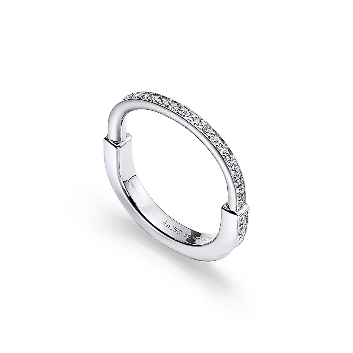 [Hildren Jewelry]LOCK RING SILVER DIAMOND PAVED
