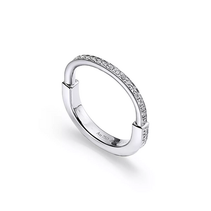 [Hildren Jewelry]LOCK RING SILVER DIAMOND PAVED