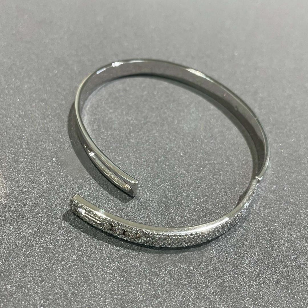 [⭐Hildren Jewelry]Move Noa Rose Gold Pavé Diamond Bangle Bracelet