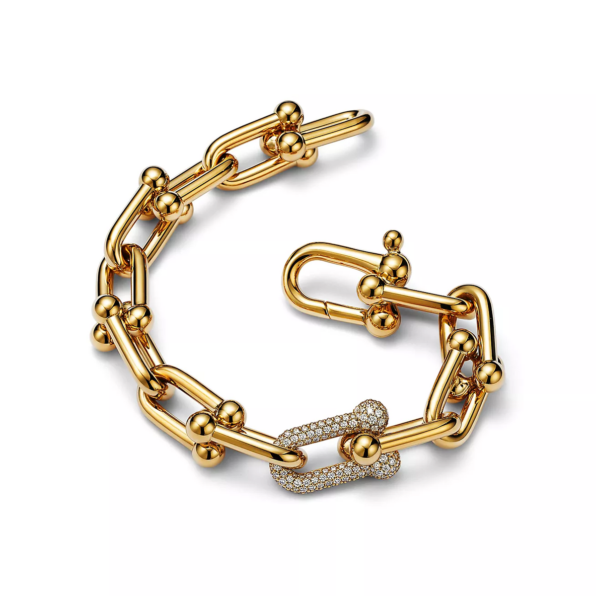 [Hildren Jewelry]HARDWEAR LARGE LINK GOLD DIAMOND BRACELET