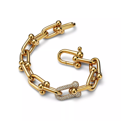 [Hildren Jewelry]HARDWEAR LARGE LINK GOLD DIAMOND BRACELET