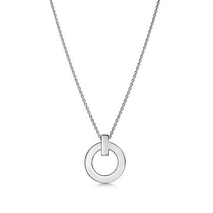 [Hildren Jewelry]T CIRCLE PENDENT SILVER NECKLACE