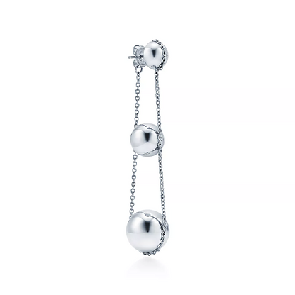 [Hildren Jewelry]TRIPLE DROP SILVER EARRINGS