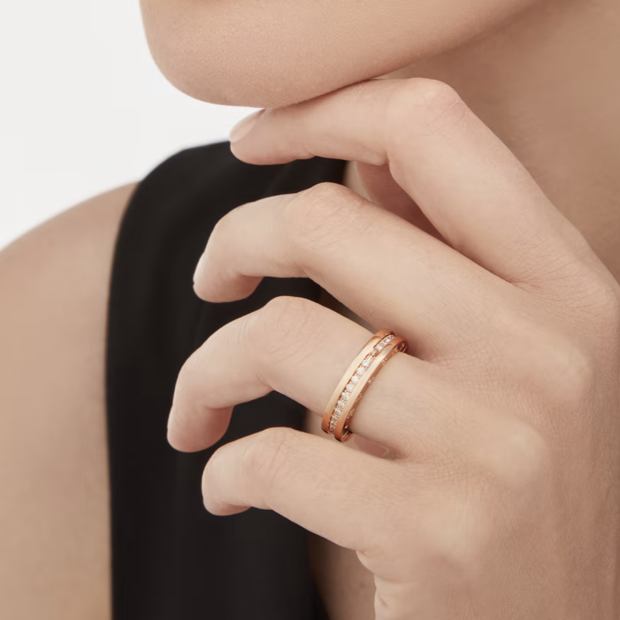 [⭐Hildren Jewelry]ZERO 1 ONE-BAND PAVED DIAMONDS ON THE SPIRAL RING