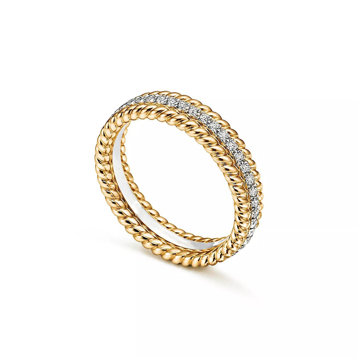 [Hildren Jewelry]ROPE TWO-ROW GOLD DIAMOND RING