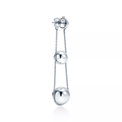 [Hildren Jewelry]TRIPLE DROP SILVER EARRINGS