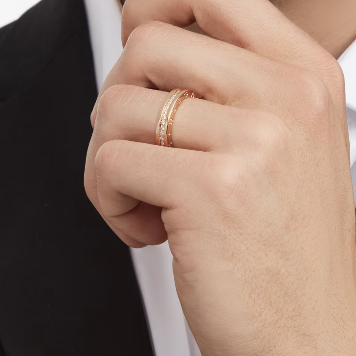 [⭐Hildren Jewelry]ZERO 1 ONE-BAND PAVED DIAMONDS ON THE SPIRAL RING