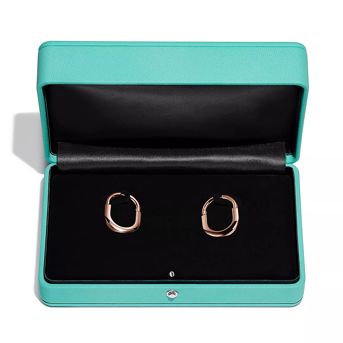 [Hildren Jewelry]LOCK MEDIUM PINK DIAMOND PINK GOLD EARRINGS