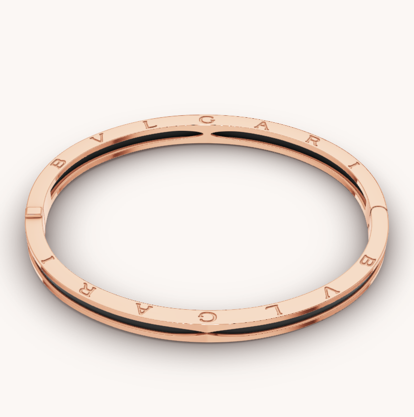 [⭐Hildren Jewelry]ZERO 1 PINK GOLD WITH BLACK CERAMIC BRACELET