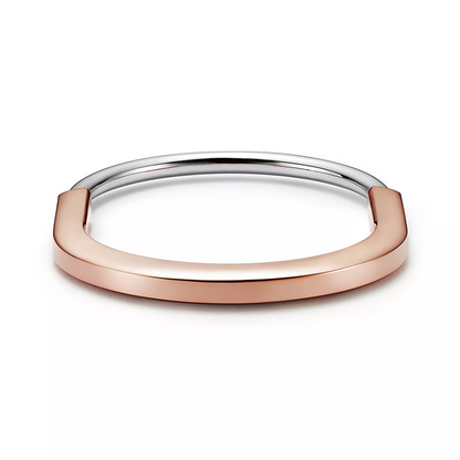 [Hildren Jewelry]LOCK BRACELET ROSE AND WHITE GOLD DIAMOND