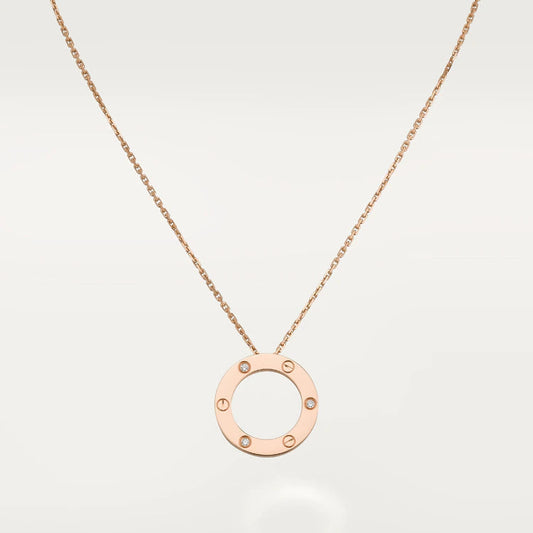 [⭐Hildren Jewelry]LOVE NECKLACE 16MM 3 DIAMONDS