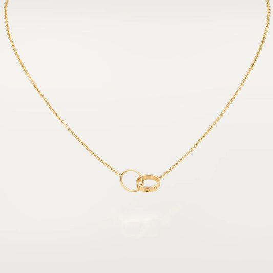 [⭐Hildren Jewelry]LOVE NECKLACE DOUBLE RING GOLD