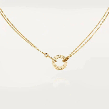 [⭐Hildren Jewelry]LOVE NECKLACE 16MM 2 DIAMONDS