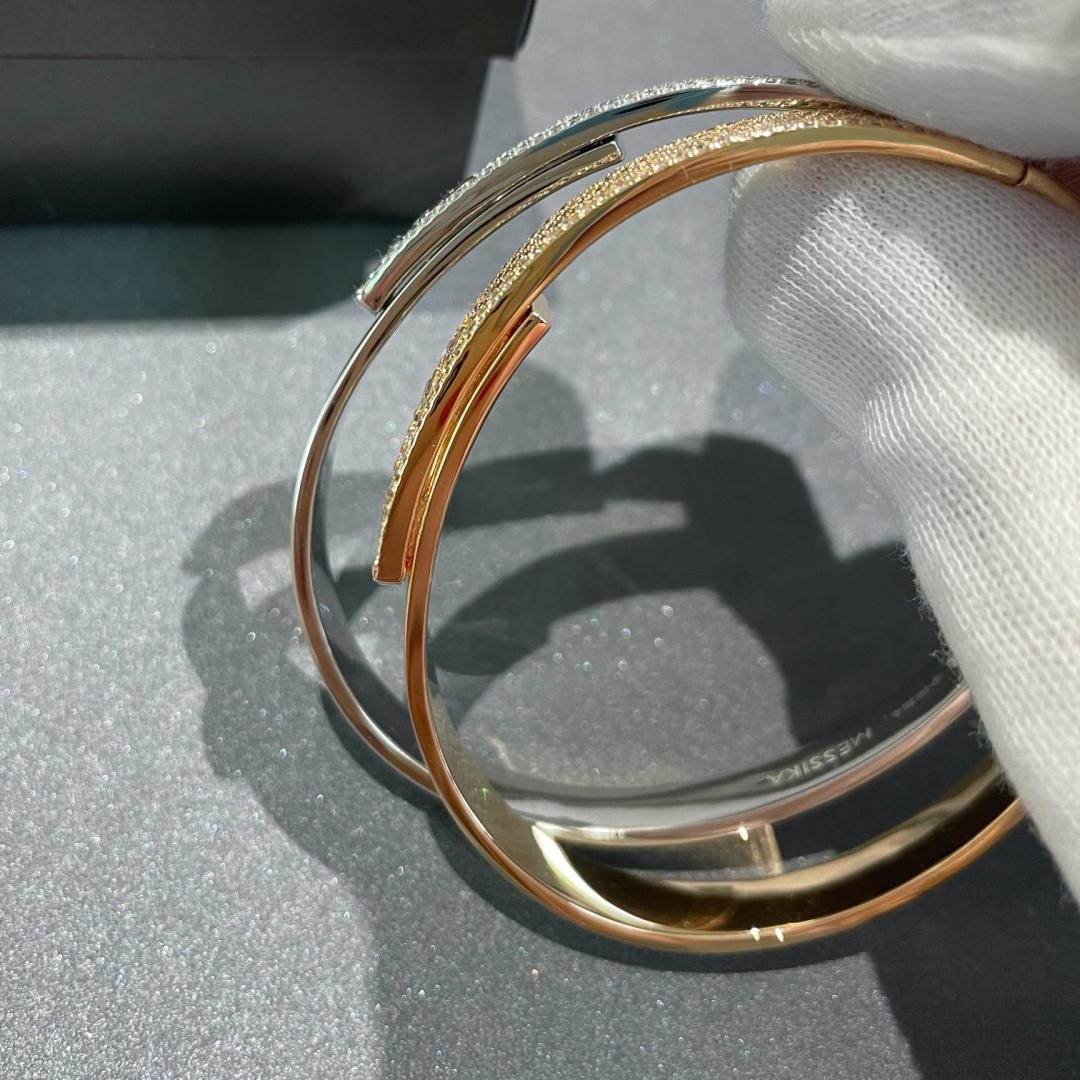 [⭐Hildren Jewelry]Move Noa Rose Gold Pavé Diamond Bangle Bracelet